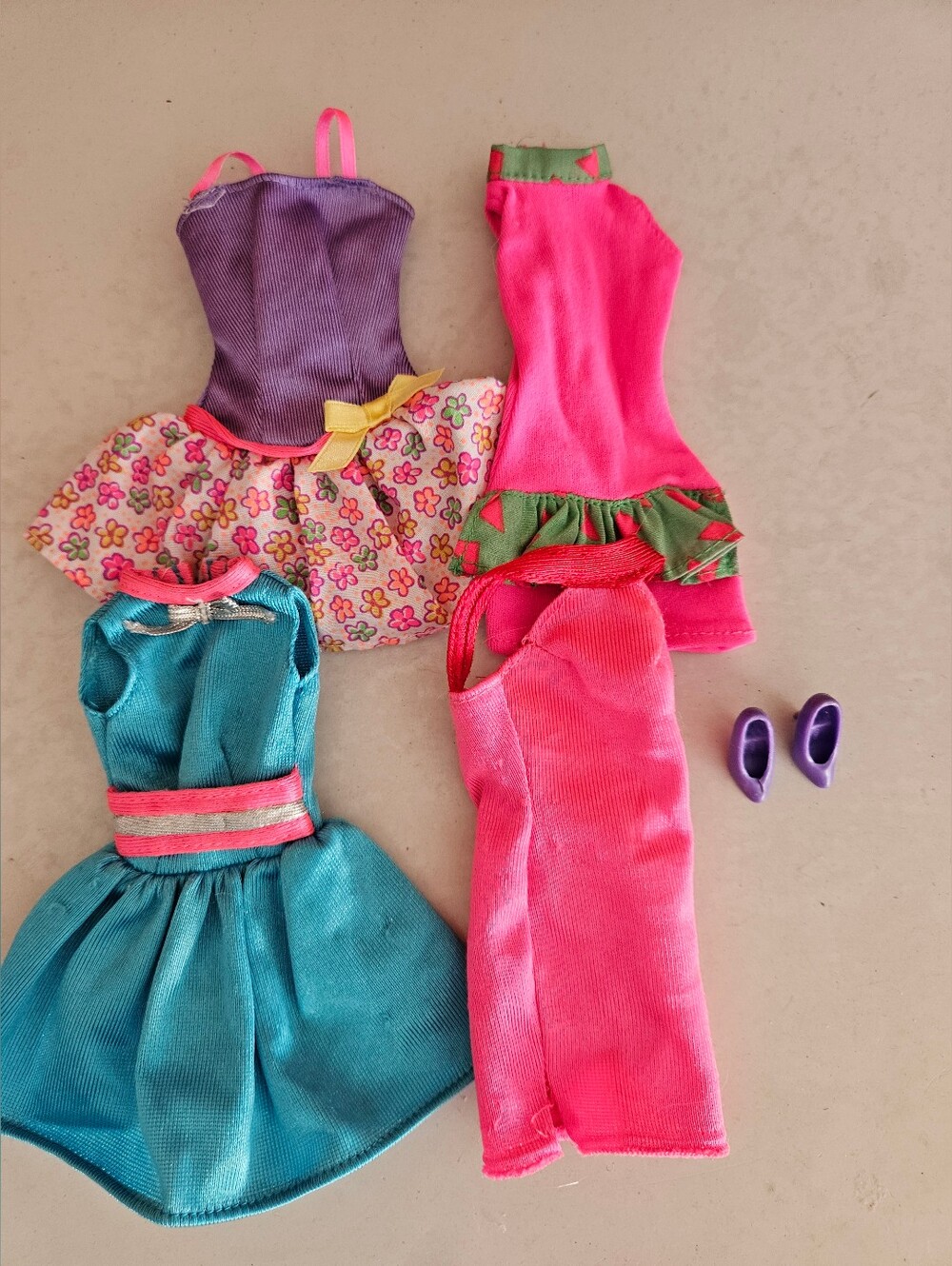 Vintage 1990s Barbie Neon Fashions Lot 2